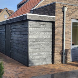 Berging bouwen in nieuwe tuin