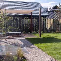 Pergola met zonnedoek Pergola met zonnedoek