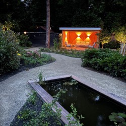 Verlichte veranda